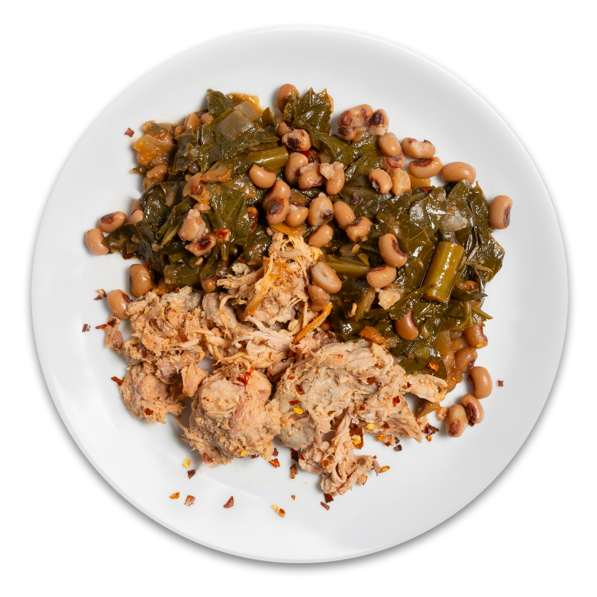 bbq-pulled-pork-with-braised-greens-and-black-eyed-peas-modifyhealth