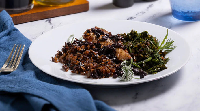 Maple-Balsamic Blueberry Chicken with Rice Recipe